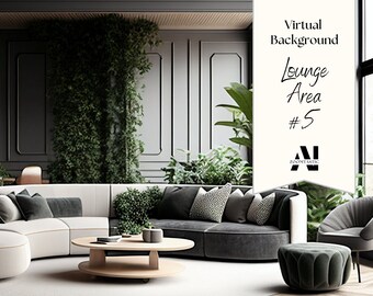 Zoom Background Lounge Area #5| Virtual Background | Overlay for Stream, Youtube & Zoom | Green Screen | Zoom Backdrop | Stunning AI Images