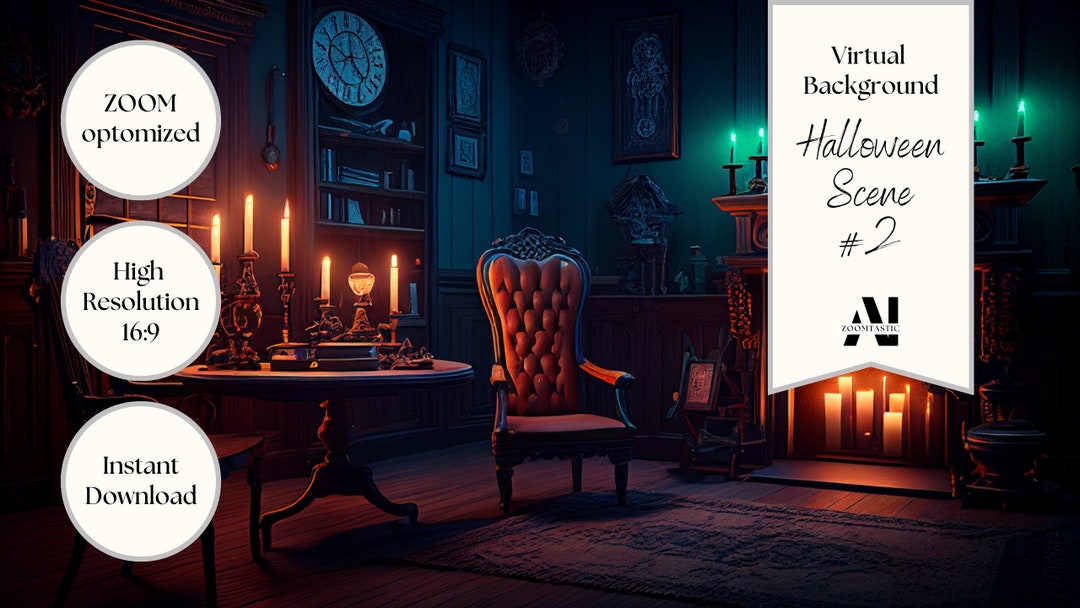 Zoom Background Halloween Scene #2| Virtual Background | Zoom Home
