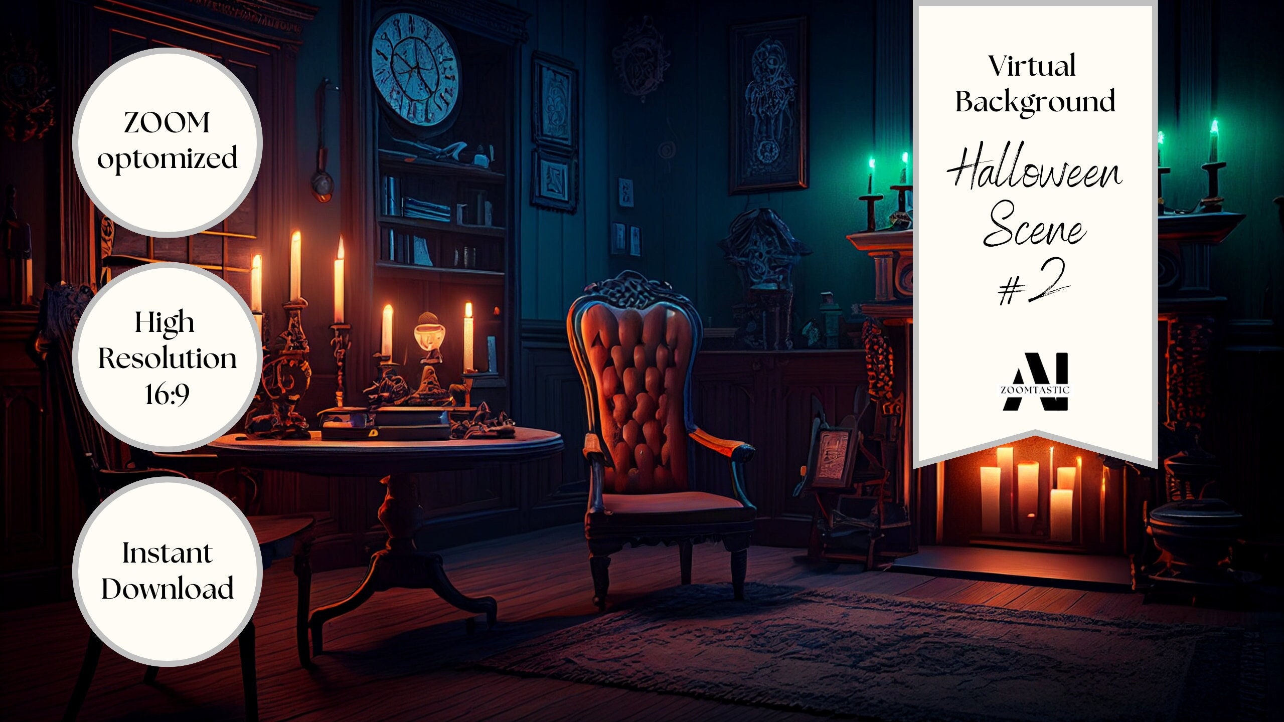 Zoom Background Halloween Scene #2| Virtual Background | Zoom Home