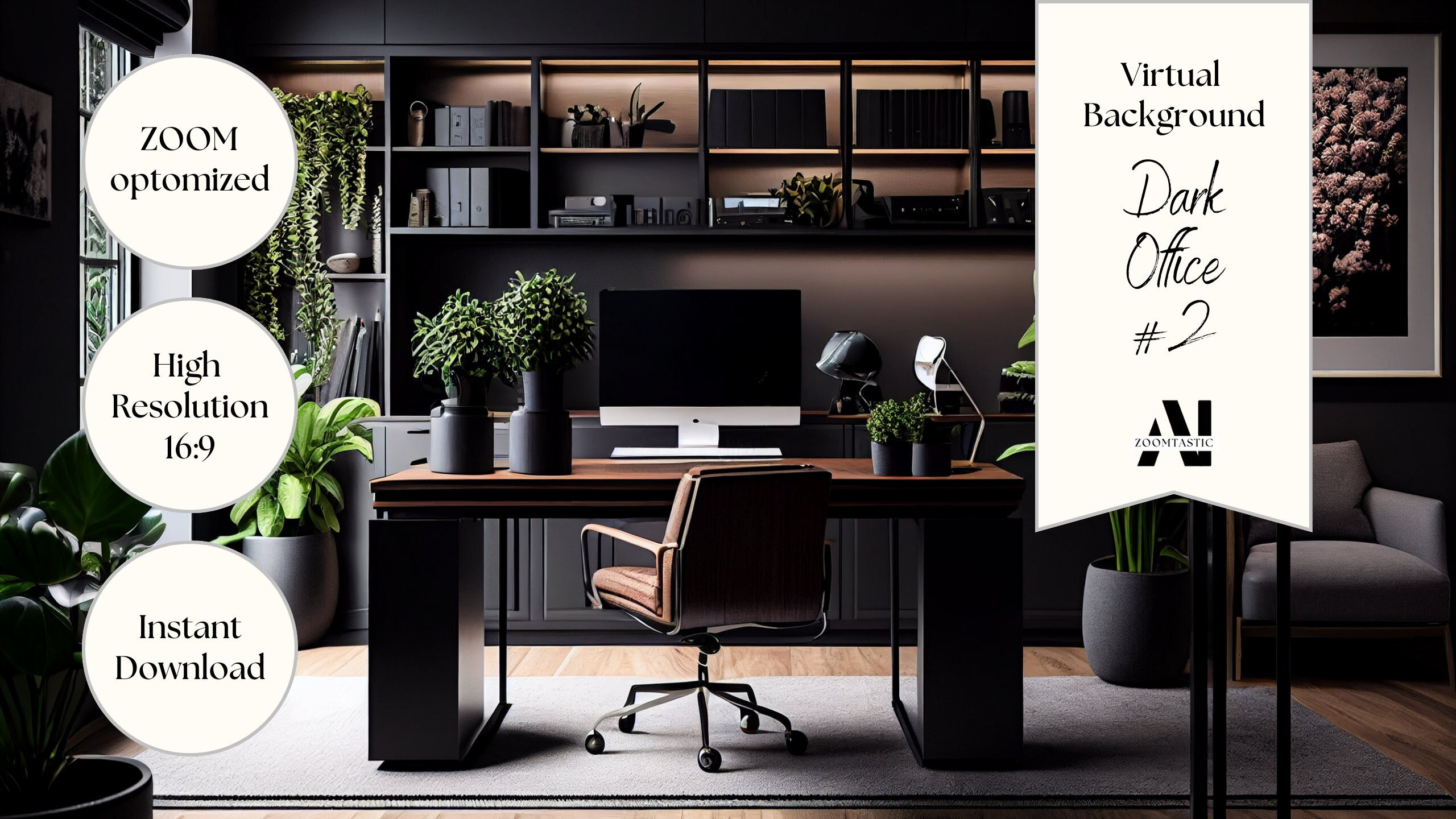 Zoom Background Dark Office 2 Zoom Office Background Zoom Home Office