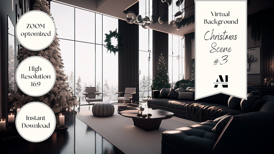 Zoom Christmas Background #3| Virtual Background | Zoom Home Office ...