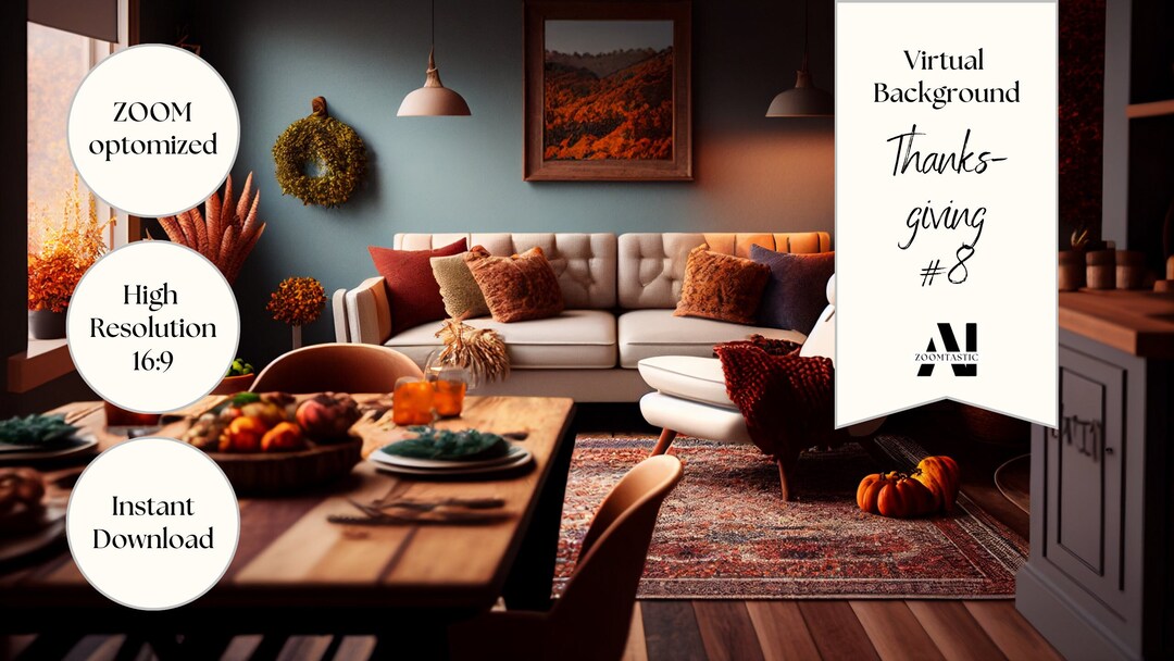 Zoom Background Thanksgiving #8| Virtual Background | Zoom Home Office ...