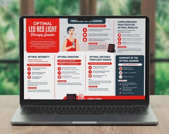 Red Light Therapy Session Guide Infographic – Usage Tips Chart | Printable Wellness Poster | Digital Download