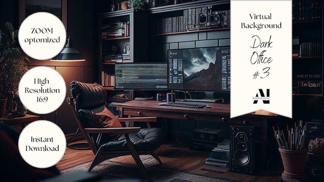 Zoom Background Dark Office 3 Zoom Office Background Zoom Home Office