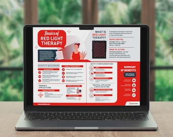 Red Light Therapy Infographic – Basics Guide | Printable Wellness Chart | Digital Download