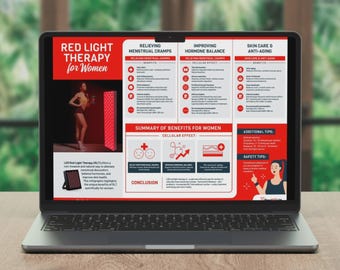Red Light Therapy for Women Infographic – Wellness Guide | Printable Self Care Chart | Digital Download