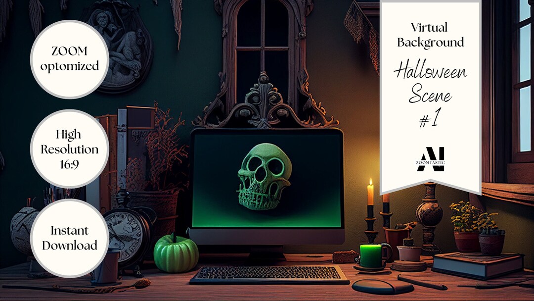 Zoom Background Halloween Scene #1| Virtual Background | Zoom Home