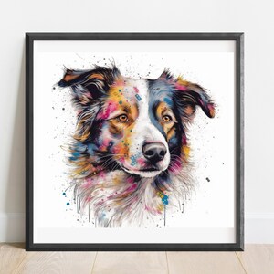 Border Collie print | Border Collie | Border Collie poster | watercolour print | Dog lovers | pet portrait image 3