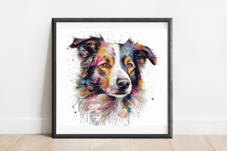 Border Collie print | Border Collie | Border Collie poster | watercolour print | Dog lovers | pet portrait image 3