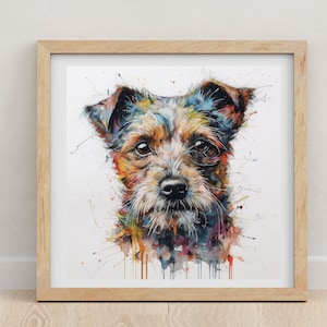 Terrier Druck | Terrier | Terrier Poster | Yorkshire Terrier | Aquarell Druck | Hundeliebhaber | Tierportrait