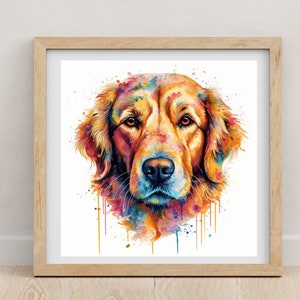 Golden Retriever print | Golden Retriever | Golden Retriever poster | watercolour print | Dog lovers | pet portrait