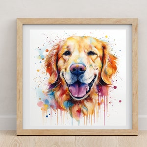 Golden Retriever print | Golden Retriever | Golden Retriever poster | watercolour print | Dog lovers | pet portrait