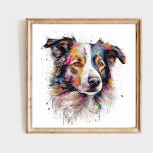 Border Collie print | Border Collie | Border Collie poster | watercolour print | Dog lovers | pet portrait image 2