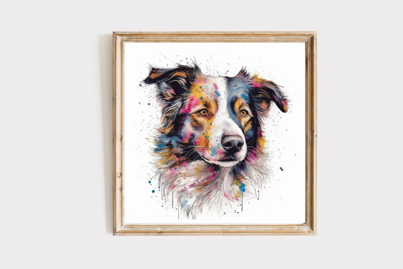 Border Collie print | Border Collie | Border Collie poster | watercolour print | Dog lovers | pet portrait image 2