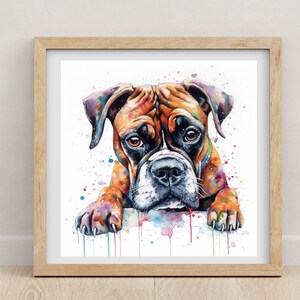 Boxer print | Boxer | Boxer poster | watercolour print | Dog lovers | pet portrait