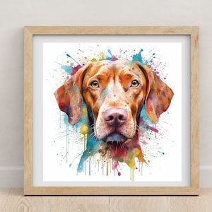 Ungarischer Vizsla Druck | Ungarisch Vizsla | Ungarisches Vizsla Poster | Vizsla Druck | Aquarell Druck | Hundeliebhaber | Tierportrait