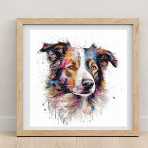 Border Collie print | Border Collie | Border Collie poster | watercolour print | Dog lovers | pet portrait