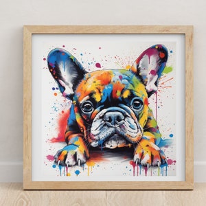 Französische Bulldogge | Französische Bulldogge | Französische Bulldogge Poster | Aquarell Druck | Hundeliebhaber | Tierportrait