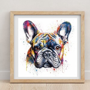 Französische Bulldogge | Französische Bulldogge | Französische Bulldogge Poster | Aquarell Druck | Hundeliebhaber | Tierportrait