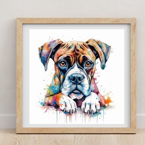 Boxer print | Boxer | Boxer poster | watercolour print | Dog lovers | pet portrait