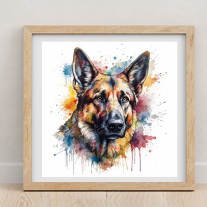 German Shepherd print | German Shepherd | German Shepherd poster | watercolour print | Dog lovers | pet portrait