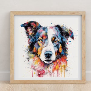 Border Collie print | Border Collie | Border Collie poster | watercolour print | Dog lovers | pet portrait