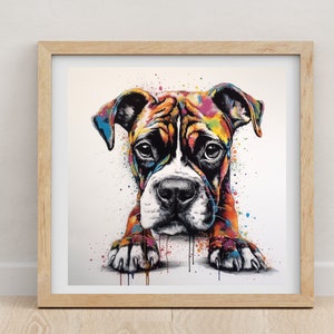 Boxer print | Boxer | Boxer poster | watercolour print | Dog lovers | pet portrait