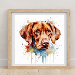 Hungarian Vizsla print | Hungarian Vizsla  | Hungarian Vizsla poster | Vizsla print | watercolour print | Dog lovers | pet portrait