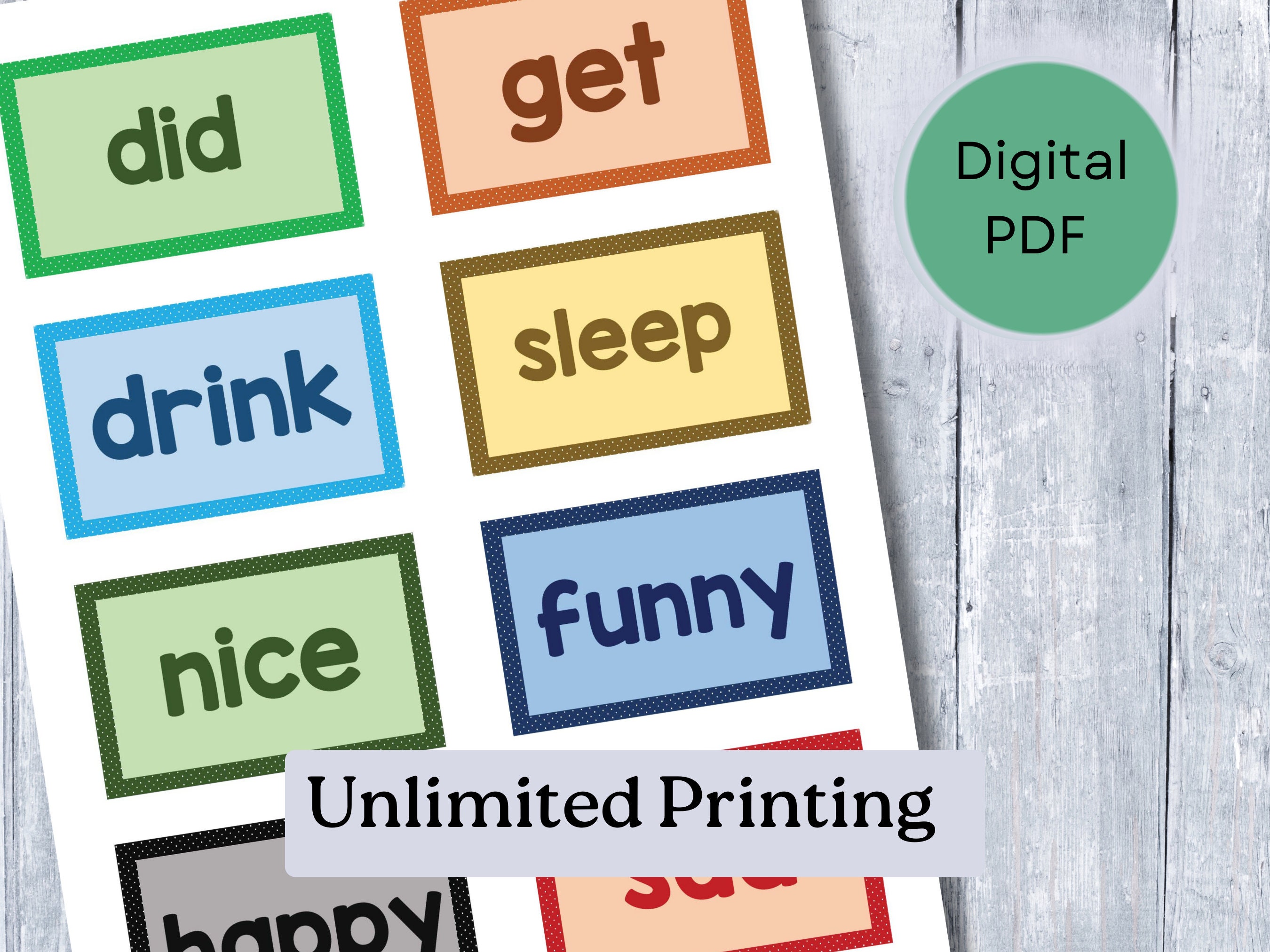 Sight Word Flashcards for Beginner Readers Flashcards of Sight Words ...