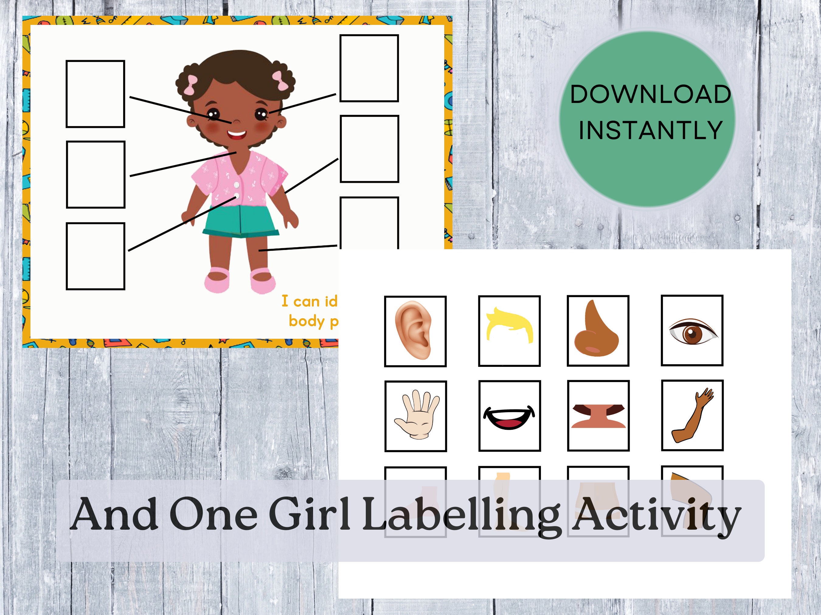 Body Parts Activity Printable for Toddlers Parts of the Body Printable for Kindergarten Label ...
