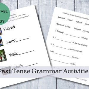 Past Tense English Grammar Worksheets For ESL Pupils Homeschool English Resources Past Tense Materials For ESL Teacher Learn English Grammar