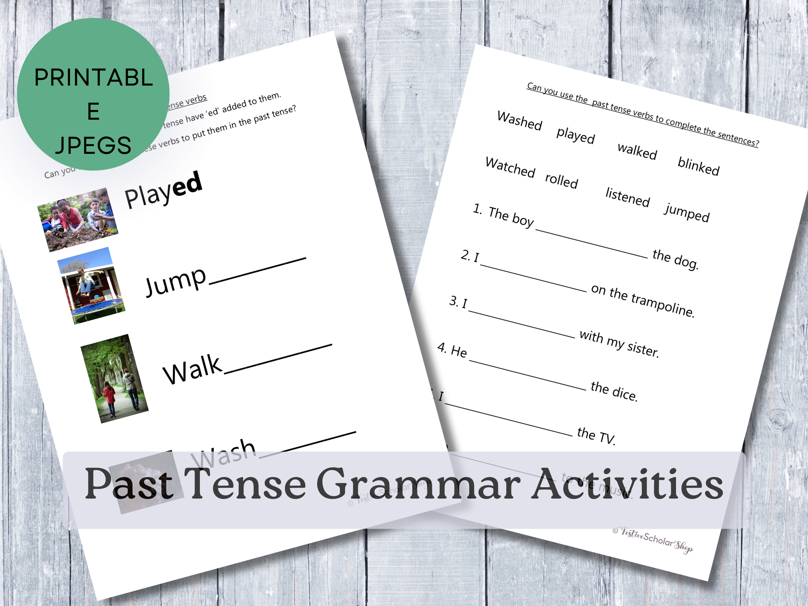 Past Tense English Grammar Worksheets for ESL Pupils Homeschool English ...