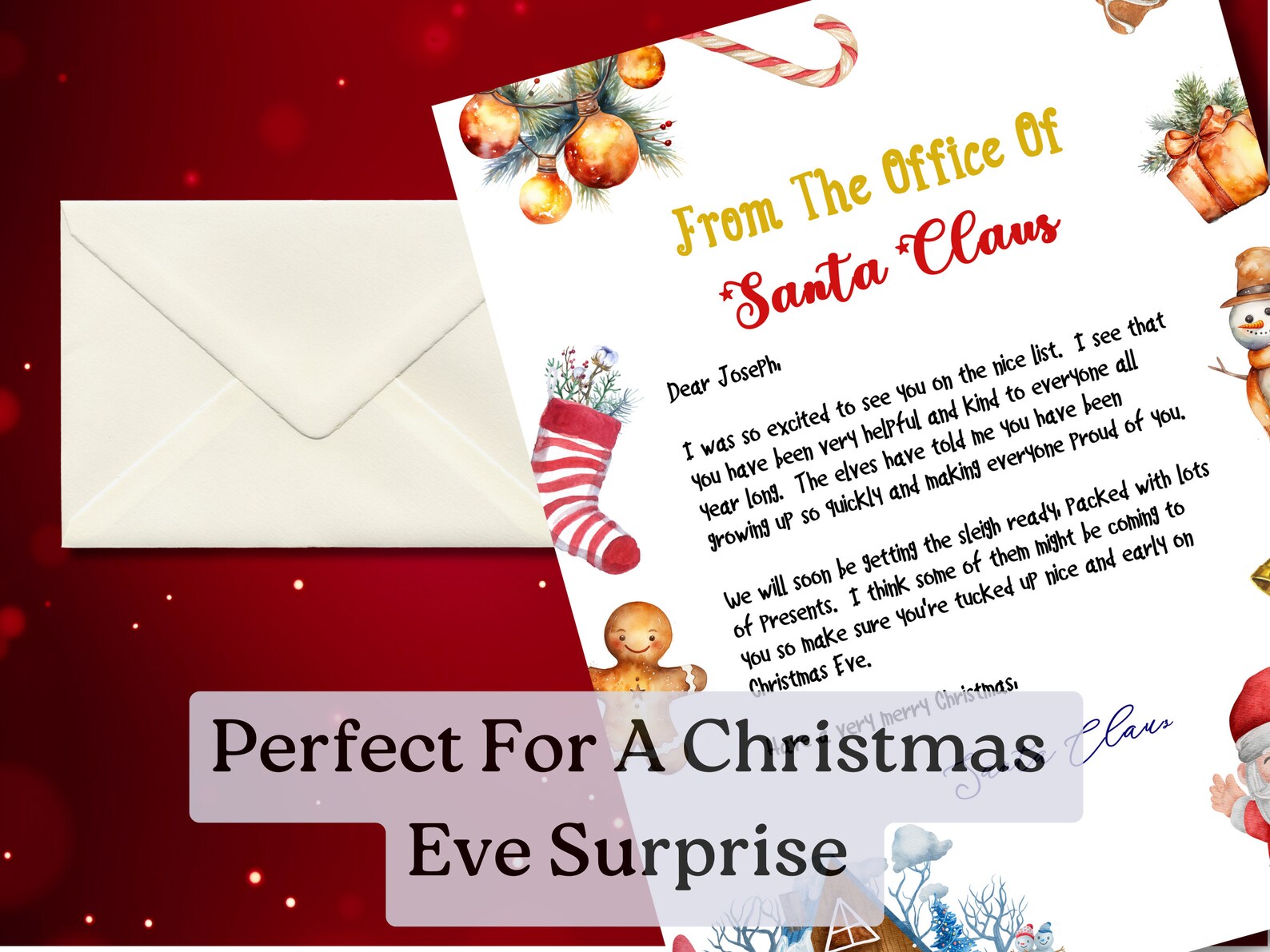 Custom Santa Letter for Kids Printable Letter From Santa With ...