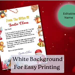 Custom Santa Letter for Kids Printable Letter From Santa With ...