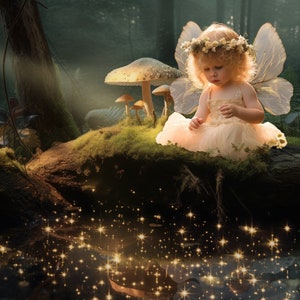 Fairy Magic Digital Backdrop / Fairy Background  / Fairy Art / FairyTale Backdrop / Mushroom / Story Book / Fantasy Art / Pixie /