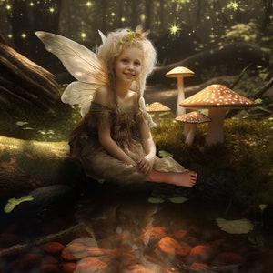 Fairy Magical Digital Backdrop / Fairy Background  / Fairy Art / Fairy Tale Backdrop / Mushroom / Story Book / Fantasy Art / Pixie /