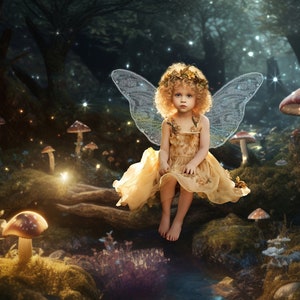 Magical Fairy Digital Backdrop / Fairy Background  / Fairy Art / Fairy Tale Backdrop / Mushroom / Story Book / Fantasy Art / Pixie /