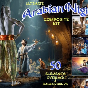 Aladdin Digital Backdrop for Composite photography and digital art / Bundle pack for artist and Photographers / Arabian Nights Fantasy Art