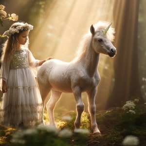Baby Unicorn Misty Digital Backdrop / Unicorn Digital Background /  Fairy Tale / Fantasy / Photographers / digital Artist /