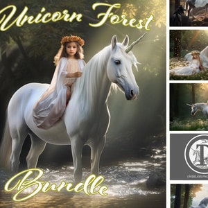 Unicorn Forest Bundle Pack / Unicorn Digital Background /  Fairy Tale / Fantasy / Photographers / digital Artist /