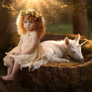 Baby Unicorn Digital Backdrop / Unicorn Digital Background /  Fairy Tale / Fantasy / Photographers / digital Artist /