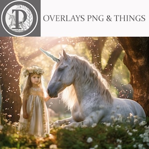 Unicorn Petals Digital Backdrop / Unicorn Digital Background /  Fairy Tale / Fantasy / Photographers / digital Artist /