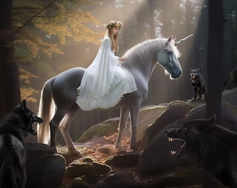 Fantasy Unicorn Digital Backdrop / Unicorn Digital Background /  Fairy Tale / Fantasy / Photographers / digital Artist / Photoshop /