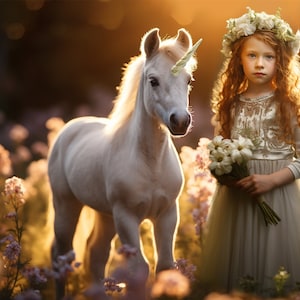 Baby Unicorn Dreamy Digital Backdrop / Unicorn Digital Background /  Fairy Tale / Fantasy / Photographers / digital Artist /