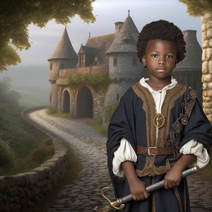 Medieval Fantasy Castle Digital Background / Cobblestone Street Backdrop / Fairy Tale / for photographers / Digital Artist / Photoshop