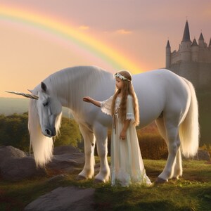 Unicorn Rainbow Digital Backdrop / Unicorn Digital Background /  Fairy Tale / Fantasy / Photographers / digital Artist /