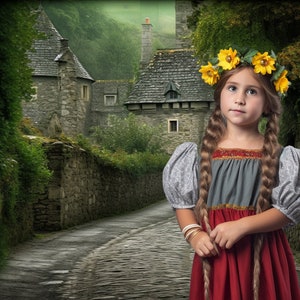 Medieval Castle Fantasy Digital Backdrop / Cobblestone Street Background / Fairy Tale / for photographers / Digital Artist / Photoshop