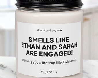 Vela de compromiso personalizada, Regalos de compromiso personalizados, Regalo de compromiso para el mejor amigo/a, Regalos de compromiso para parejas, Vela de compromiso personalizada, Regalo para prometido/a