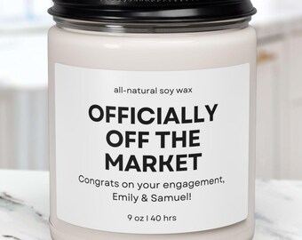 Vela de compromiso personalizada, Regalos de compromiso personalizados, Regalo de compromiso para el mejor amigo/a, Regalos de compromiso para parejas, Vela de compromiso personalizada, Regalo para prometido/a