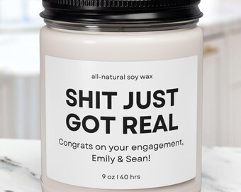 Vela de compromiso personalizada, Regalos de compromiso personalizados, Regalo de compromiso para el mejor amigo/a, Regalos de compromiso para parejas, Vela de compromiso personalizada, Regalo para prometido/a